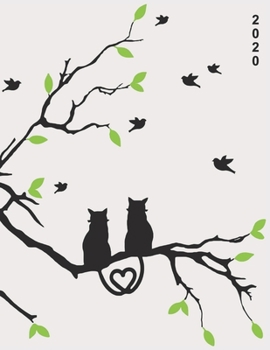2020 PLANNER Love Forever: Gifts For Cat Lovers Monthly Weekly Daily and Hourly Planners 2020 Calendar from Jan 1 2020 to Dec 2020  Note Pages To-Do ... Gifts Cover for Cat Lovers Valentine Day