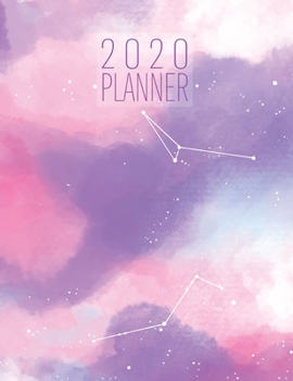 2020 Planner: Galaxy Pink Blue and Purple  8.5 x 11 Monthly & Weekly Organizer Agenda - Appointment Book - Calendar with Inspirational Quotes