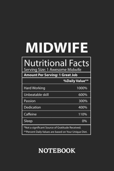 Nutritional Facts Midwife Awesome Notebook: 6x9 inches - 110 dotgrid pages • Greatest Passionate working Job Journal • Gift, Present Idea