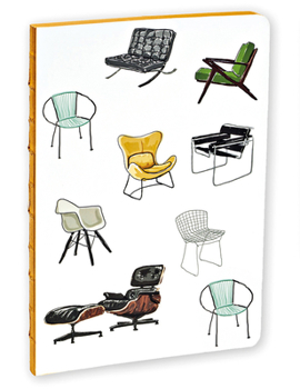 Paperback Mid-Century Modern Chairs A5 Notebook Book