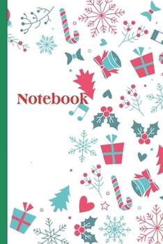 Christmas Notebook: Ruled Notebook Lined School Journal | 120 Pages | 6 x 9" | Green Red White (Composition Books) | Christmas gift