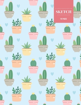 Sketch  110 Pages: Cactus Sketchbook for Kids, Teen and College Students | Succulent Llama Pattern