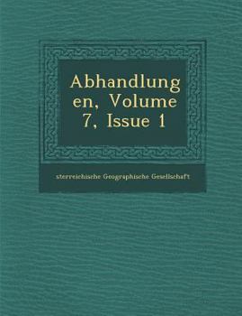 Paperback Abhandlungen, Volume 7, Issue 1 [German] Book