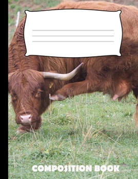 Paperback Composition Book: Angus Cow Composition Wide Ruled Book