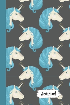 Paperback Journal: Blue Unicorn Diary with Blank Lined Notebook Paper Book