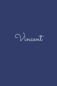 Vincent: notebook with the name on the cover, elegant, discreet, official notebook for notes, dot grid notebook,