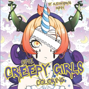 Paperback Cute Creepy Girls Coloring Book
