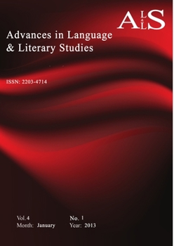 Paperback Advances in Language & Literary Studies (Vol. 4, No.1; 2013) Book