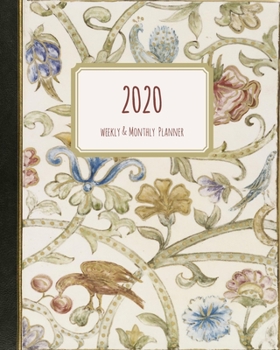 Paperback 2020 Weekly & Monthly Planner: January through December Dated vintage Floral Cover Book