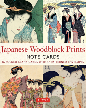 Misc. Japanese Woodblock Prints, 16 Note Cards: 16 Different Blank Cards with 17 Patterned Envelopes in a Keepsake Box! Book