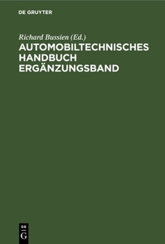 Hardcover Automobiltechnisches Handbuch Ergänzungsband [German] Book