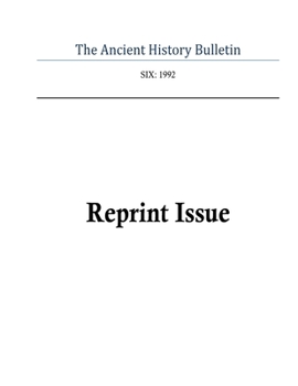 Paperback Ancient History Bulletin Volume Six Book