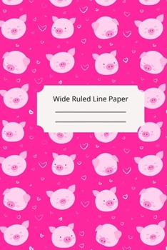 Paperback Cute Sleep Pig Theme Wide Ruled Line Paper Book