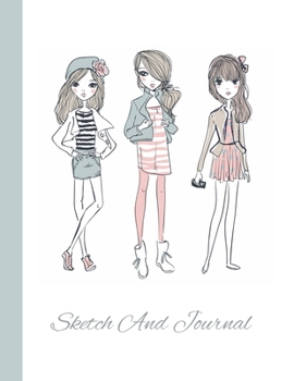 Sketch & Journal: Large Plain Paper Sketchpad & Notebook with Blank Paper to Draw on & Lined Paper to Write on (Fashion Sketch Pad for Drawing & Journaling, 8.5 x 11)