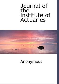 Hardcover Journal of the Institute of Actuaries Book