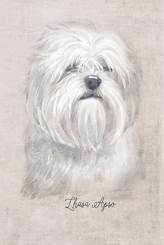 Lhasa Apso Dog Portrait Notebook: Blank Dot Grid Journal for Dog Lovers, Dog Mom, Dog Dad and Pet Owners 6x9 5MM Dot Grid Pages