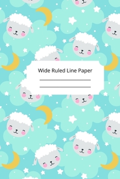 Cute Sleep Sheep Theme Wide Ruled Line Paper