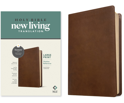 Imitation Leather NLT Large Print Thinline Reference Bible, Filament Enabled Edition (Red Letter, Leatherlike, Rustic Brown) [Large Print] Book