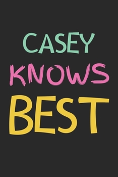 Casey Knows Best: Lined Journal, 120 Pages, 6 x 9, Casey Personalized Name Notebook Gift Idea, Black Matte Finish (Casey Knows Best Journal)