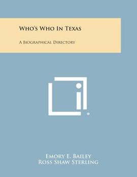 Paperback Who's Who in Texas: A Biographical Directory Book