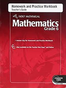 Paperback Holt McDougal Mathematics: Homework and Practice Workbook Teacher's Guide Grade 6 Book