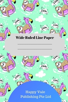 Paperback Cute Sloth Theme Wide Ruled Line Paper Book