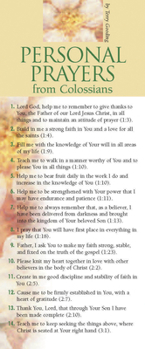Misc. Personal Prayers from Colossians 50-Pack Book