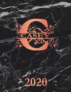 Paperback Casey: 2020. Personalized Name Weekly Planner Diary 2020. Monogram Letter C Notebook Planner. Black Marble & Rose Gold Cover. Book