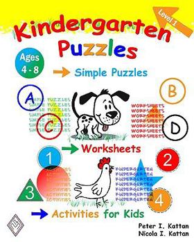 Paperback Kindergarten Puzzles - Level 1: Simple Puzzles, Worksheets, And Activities For Kids Book