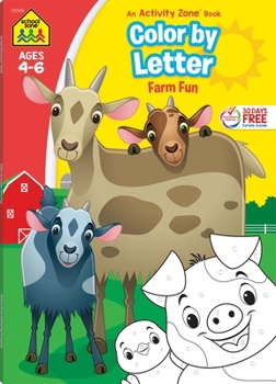 Paperback School Zone Color by Letter Farm Fun Workbook Book