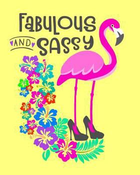 Fabulous And Sassy: Pink Flamingo With Hibiscus Flowers College Rule Notebook
