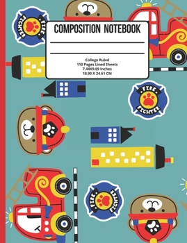 Paperback Composition Notebook College Ruled: Firefighter 110 Pages Book