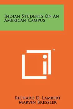 Paperback Indian Students on an American Campus Book