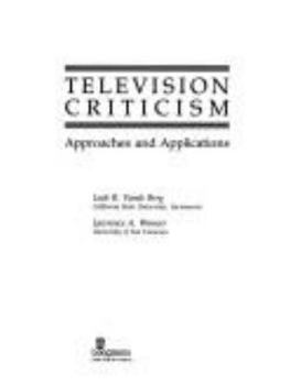 Paperback Television Criticism: Approaches and Applications Book