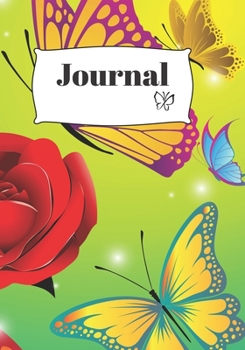 Paperback Journal: Flower and Butterfly Lined 7 x 10 inch 200 pages with 2020 Calendar Book