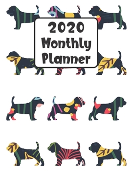 Paperback 2020 Monthly Planner: Beagle Dog - 12 Month Planner Calendar Organizer Agenda with Habit Tracker, Notes, Address, Password, & Dot Grid Pages Book