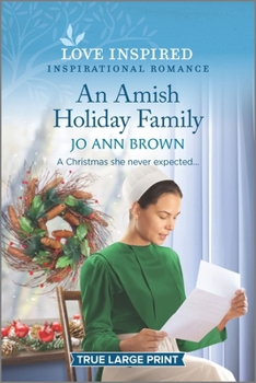 Paperback An Amish Holiday Family [Large Print] Book