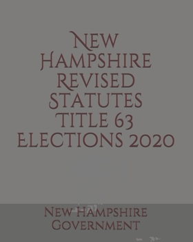 Paperback New Hampshire Revised Statutes Title 63 Elections Book