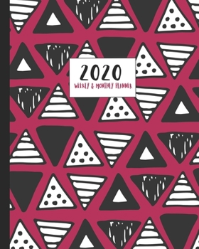 2020 Monthly & Weekly Planner: Cute cartoon geometric Scandi art themed diary planner. Jan - December 2020. Feature packed with goal and habit ... year in pixels and timetable/schedule pages.