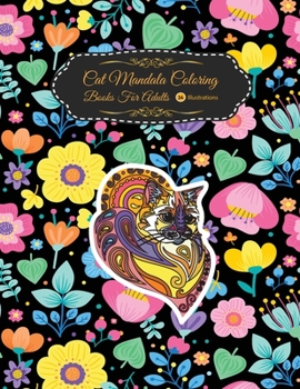 Paperback Cat Mandala Coloring Book For Adult.: 36 The Natural Simple Cat Mandala Coloring Book . Book