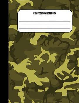 Paperback Composition Notebook: Camouflage Gold Army 100 Ruled Pages (7.44 x 9.69) Book