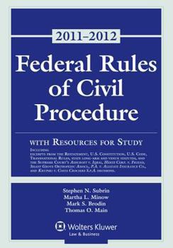 Paperback Federal Rules of Civil Procedure with Resources for Study, 2011-2012 Statutory Supplement Book