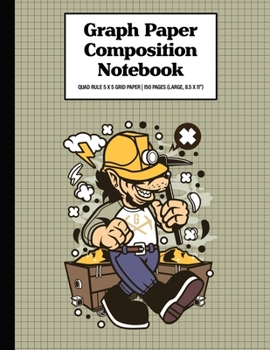 Graph Paper Composition Notebook Quad Rule 5x5 Grid Paper | 150 Sheets (Large, 8.5 x 11"): Wolf Miner