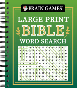 Spiral-bound Brain Games - Large Print Bible Word Search (Green) [Large Print] Book