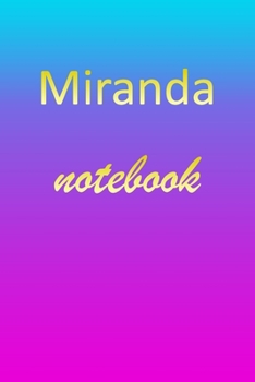 Paperback Miranda: Blank Notebook - Wide Ruled Lined Paper Notepad - Writing Pad Practice Journal - Custom Personalized First Name Initia Book