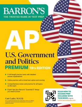 Paperback AP U.S. Government and Politics Premium, Sixteenth Edition: Prep Book with 6 Practice Tests + Comprehensive Review + Online Practice (2026) Book