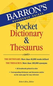 Paperback Pocket Dictionary & Thesaurus Book