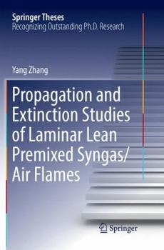 Paperback Propagation and Extinction Studies of Laminar Lean Premixed Syngas/Air Flames Book
