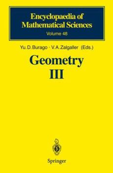 Hardcover Geometry III: Theory of Surfaces Book