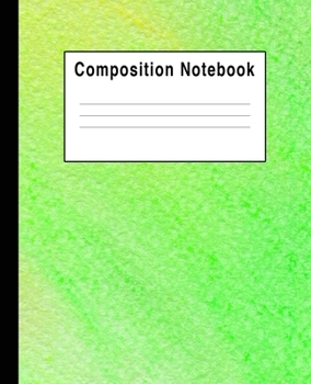 Composition Notebook: Green Yellow Pastel Art Abstract
